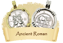 Roman Empire Coins in Gold Pendants