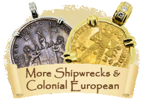 Colonial and Shipwreck Coins in Gold Pendants
